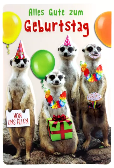 ERDMÄNNCHEN GEBURTSTAGSKARTE 3D Karte Geburtstag Grußkarte lustige