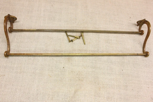 Old Hand Towel Dish Tea Wash Cloth Hanger Bars Vintage Kitchen Vintage Brass Rod