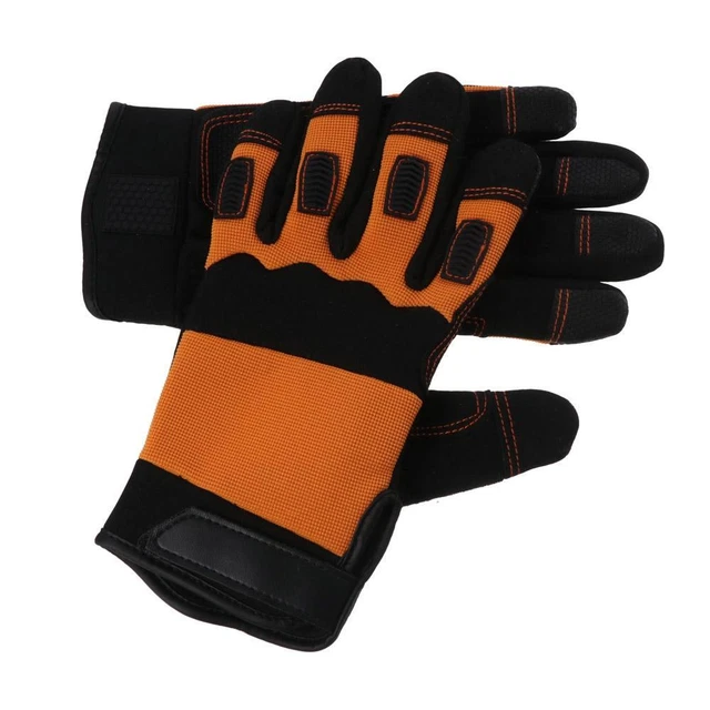 1Pair Touchscreen Capable Synthetic Leather Mechanic Gloves  Power tools