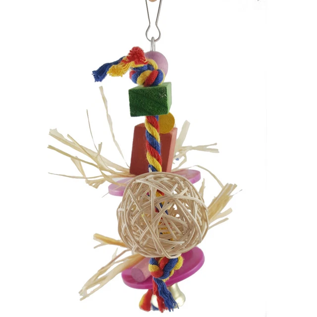 1 pieza Pájaro Masticar Juguete Pájaro Columpio Juguete Colgar Campana para Perico