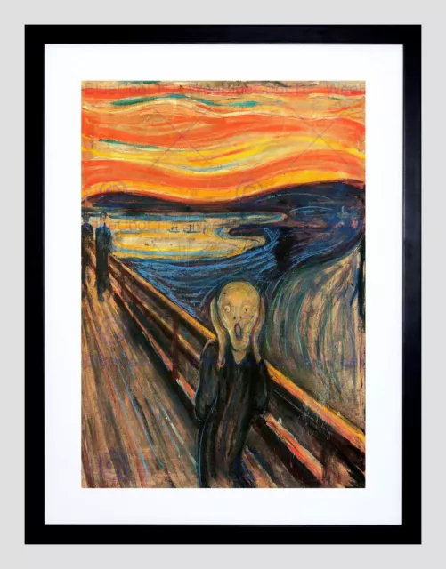 Edvard Munch The Scream Old Master Black Framed Art Print Picture B12X2751