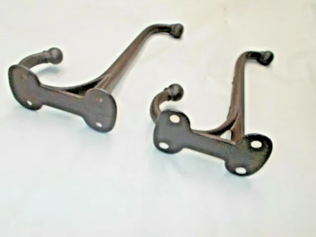 Vintage Lot of 2 Cast Iron Heavy Duty Hat or Coat Hooks, or Barn / Tack Room 3