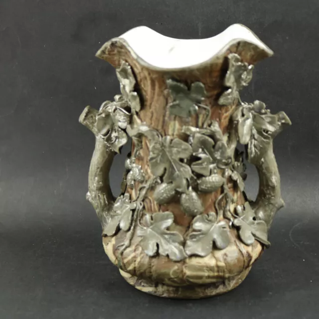 Antique Mettlach Villeroy & Boch Vase 1844-60 Tree Form Vase Exhibition Quality