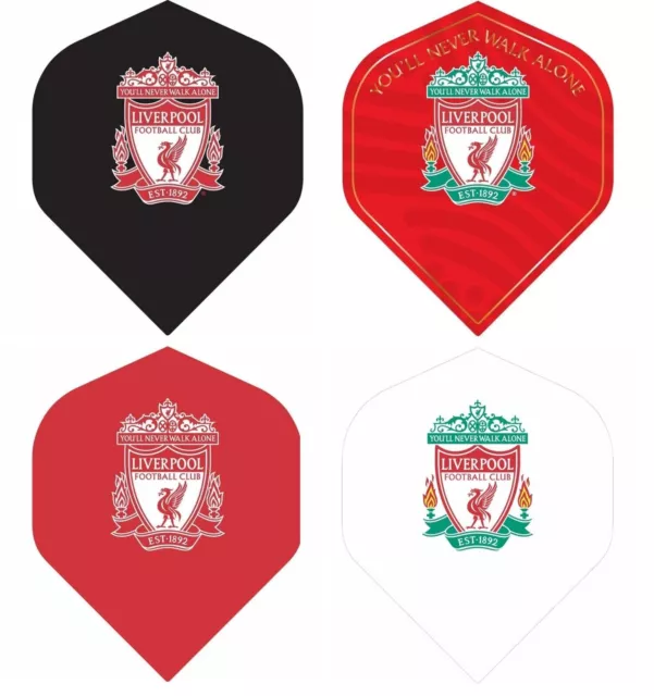 4 JUEGOS (12) Vuelos de dardos del Liverpool FC Mercancía oficial del club...
