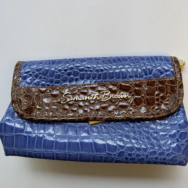 Samantha Brown Cosmetic Case Clutch Blur & Brown Travel Bag