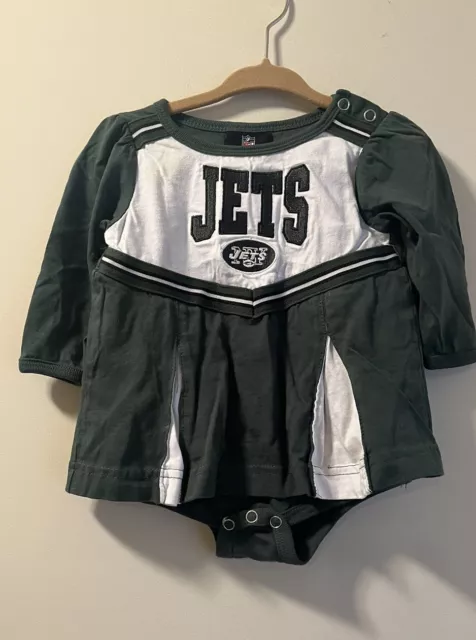 Baby Girl NFL Team Apparel 3/6 Months Jets Football Cheerleader Romper Outfit