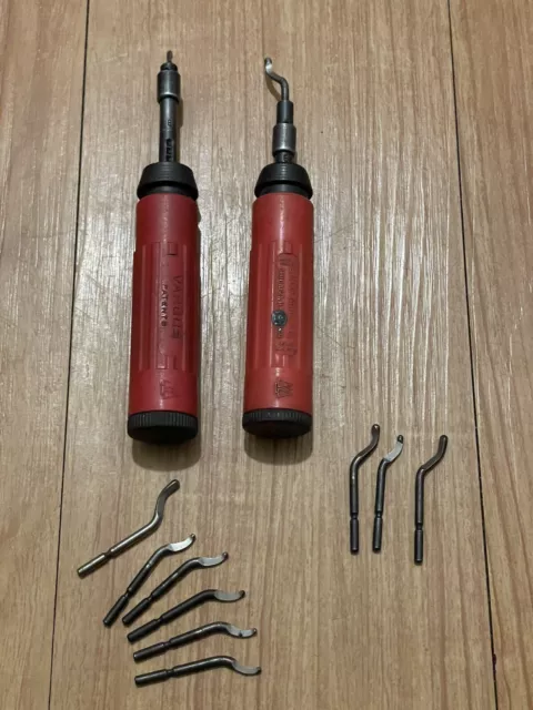 Lot Of (2) Vargus & Enco Deburring Tools With Extra Blades Machinist Tools