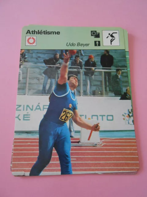 Athlétisme Udo Beyer né à Leipzig Fiche Card 1978