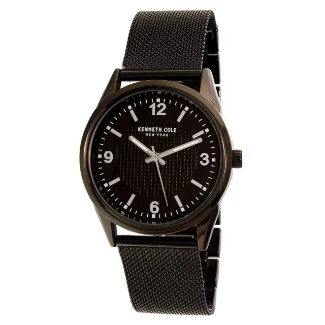 Kenneth Cole Men's Watch Classic Quartz SS Mesh Bracelet Black Dial 10030782