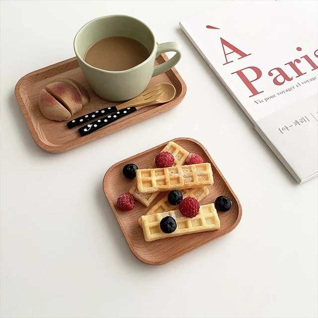 Placa de madera portátil fiable venta caliente café leche merienda de la tarde