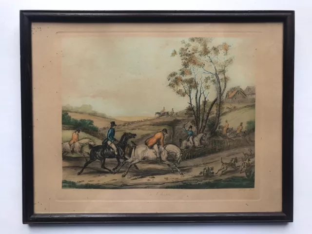 Carle Vernet Original Handpainted Aquatint/ Etching “La Chasse” After Jazet