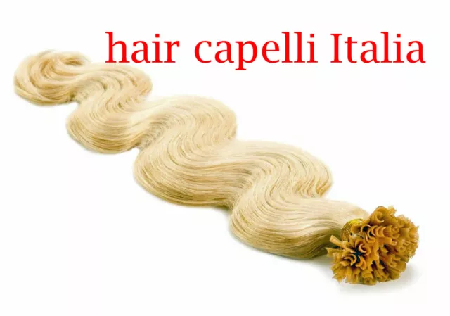 CAPELLI EXTENSION UMANI 200 CIOCCHE 1 GRAMMO VERI REMY CON CHERATINA ondulato