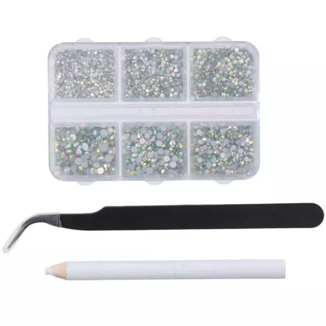 6840 PCS Glass Rhinestones for Crafts AB AB Flat Back Rhinestones  Clothes