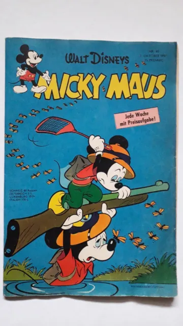 Micky Maus Nr.40 vom 3.10.1959 mit MMK-Zeitung, Sammelbild - ORIGINAL COMICHEFT