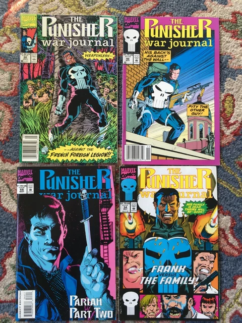 Vtg Lot of 4 The Punisher War Journal #20 #48 #54 #66 Marvel Comic Books