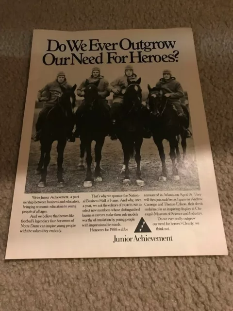 Vintage NOTRE DAME FOUR HORSEMEN Print Ad Photo DON MILLER JIM CROWLEY LAYDEN