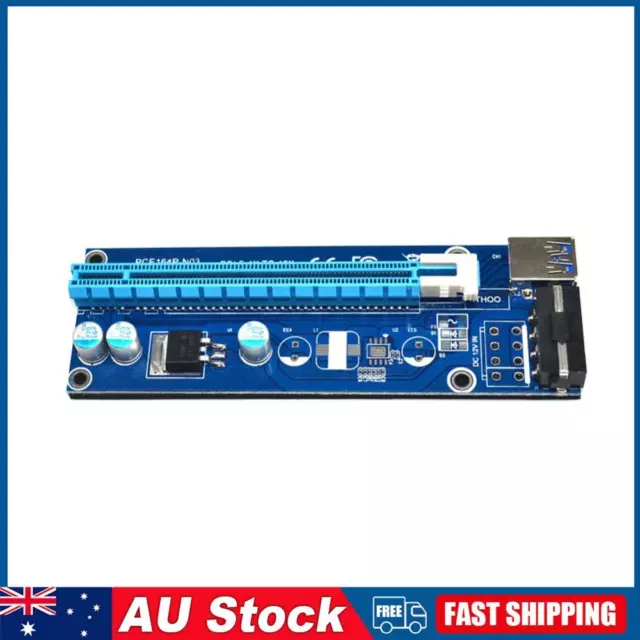 USB 3.0 PCI-E Express 1x to16x Extender Riser Card Adapter SATA 4PIN Power