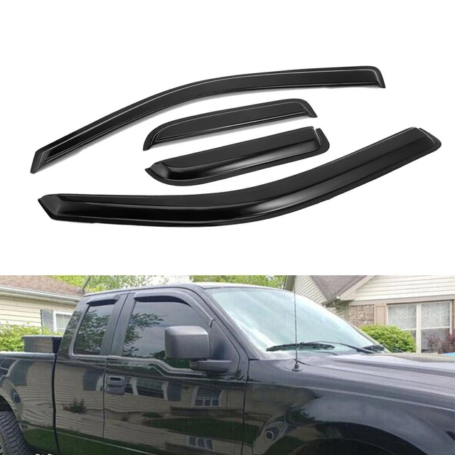 For 2004-2014 Ford F150 Supercab Window Visors Sun Rain Guards Vent Shade Smoke