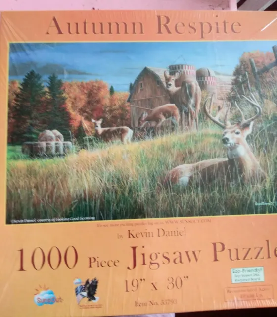 BRAND NEW sealed puzzle Autumn Respite by Kevin Daniel 1000 pc 19x30 jigsaw