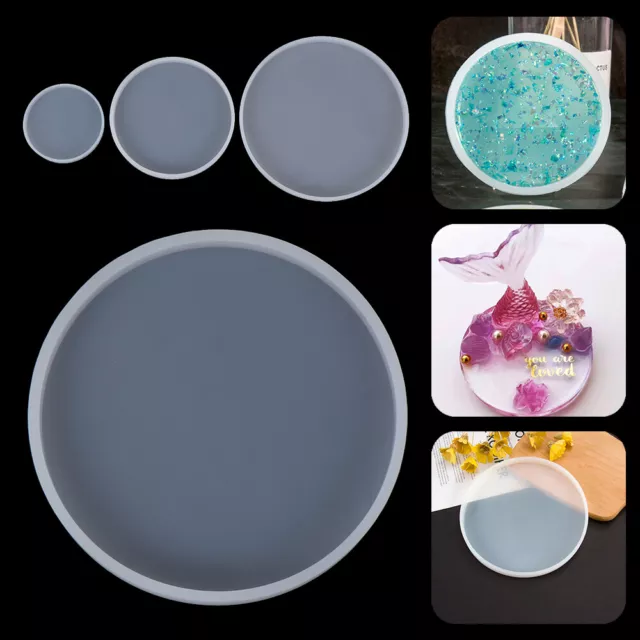 Resin Casting Molds Round Silicone DIY Tool Coaster Craft Making Epoxy Mould UK