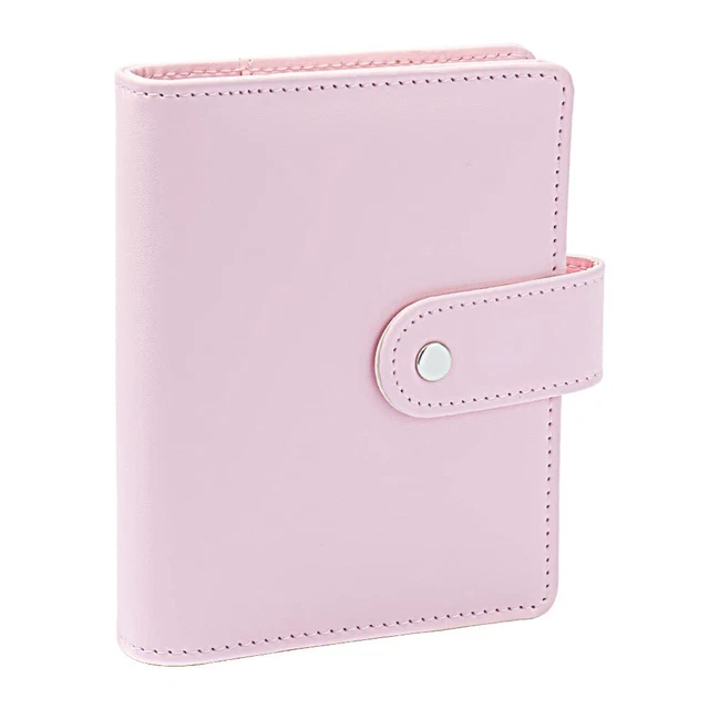 Pink A7 Binder Wallet Macaron Colored PU Leather Budget Binder Planner Organizer