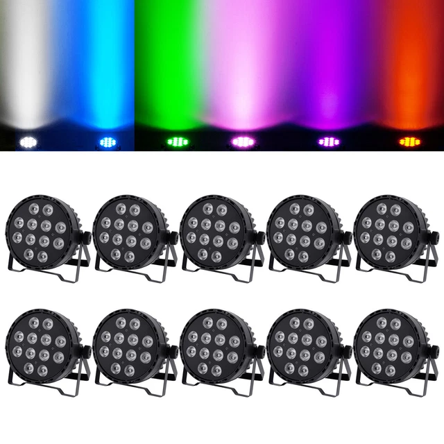 10Pcs 120W RGBWA LED Par Light DMX Strobe Par64 DJ Lights Stage Par Can Light