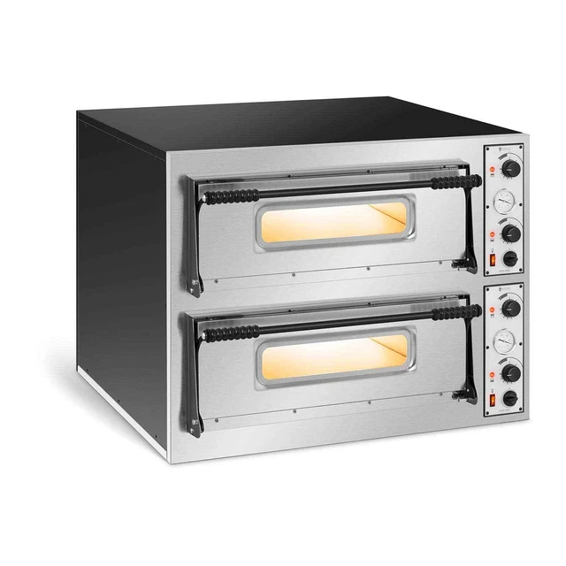 Royal Catering Four À Pizza Électrique 2 Étages @ 66x66x14cm 9,4kW 400V 455°C