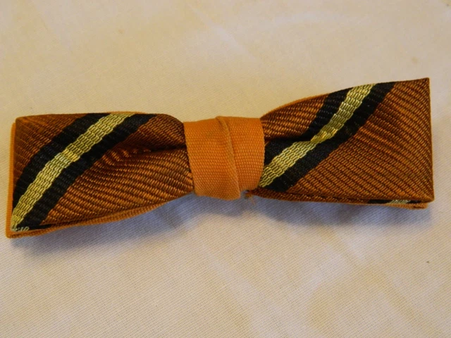 Vintage Multi Colored Royal Boys Cloth Clip On Bow Tie Container Rust Resistant