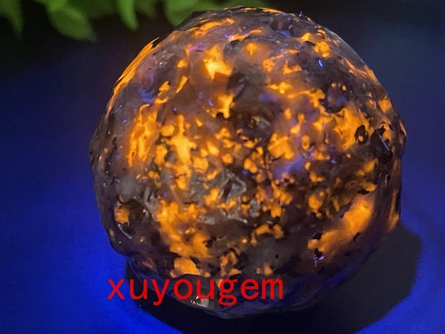 1X Natural Yooperite moonball Quartz Crystal Carved Figurines Healing Reiki 1.6"