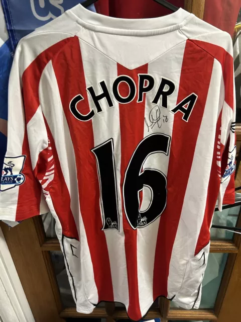 football Match Worn Shirt Sunderland Signed Michael Chopra Premier League