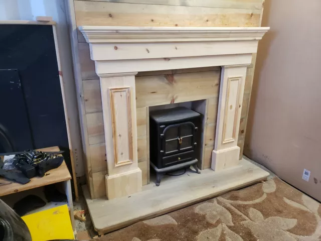 SPECIAL PINE CHUNKY FIRE SURROUND MANTLE FIREPLACE free postage