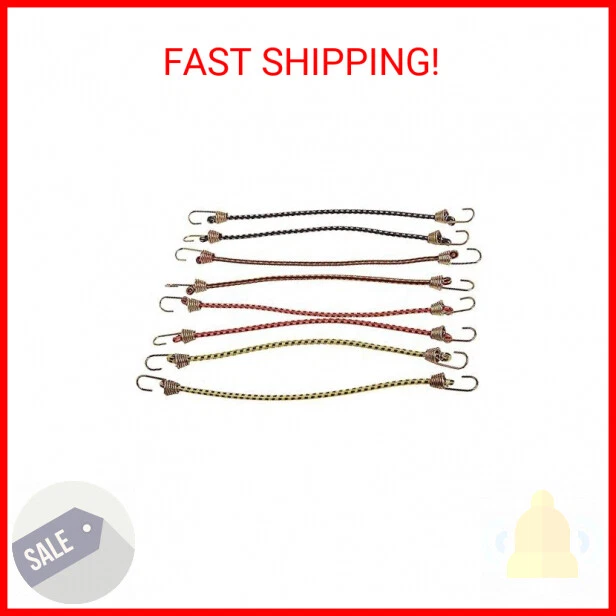Keeper - 10" Mini Bungee Cords in Assorted Colors, 8 Pack
