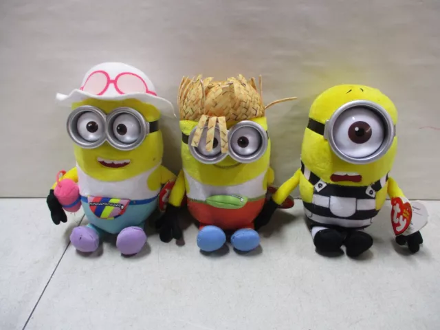 3 Ty Beanie Babies Despicable Me Plush Figures