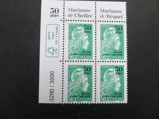 France - 5439 MARIANNE L'ENGAGEE surchargée lettre verte