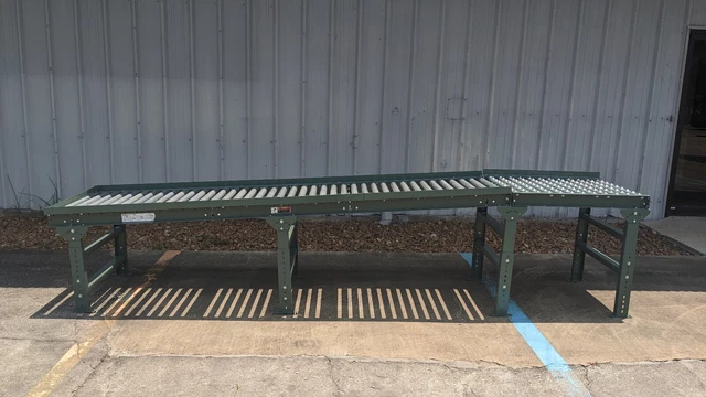 Uline Gravity Roller Conveyor 30" x 10', 30" x 3' Ball Transfer Table