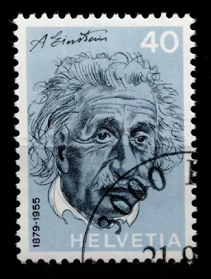 Physiker, Mathematiker NP-Träger Albert Einstein. 1W. Gest(2). Schweiz 1972