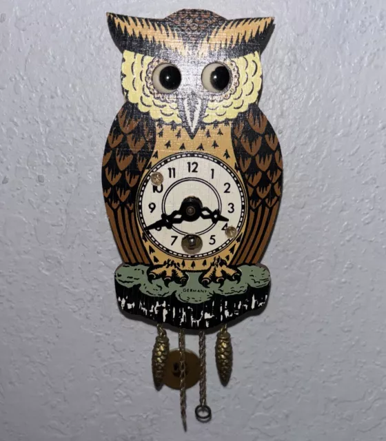 Vintage Owl Wall Clock 5”