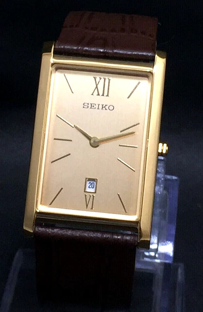Orologio da polso da uomo giapponese rettangolare con datario al quarzo...