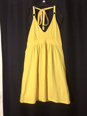 Victoria's Secret Shelf Bra Top Small Yellow Halter Dress - Sundress Cover-up