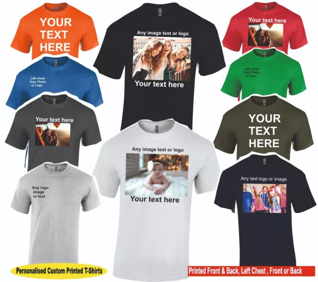 Personalized T-Shirt Custom Any Photo & Text Printing Stag Hen Party Logo