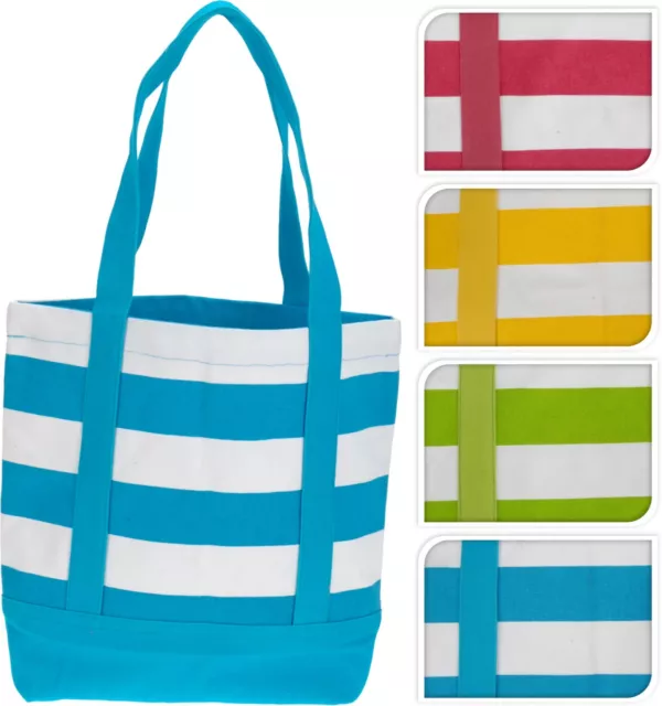 Borsa da spiaggia a righe in tela lavabile da donna vacanze estive borsa shopper
