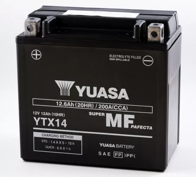 YUASA YTX14 Batterie moto VRLA sans entretien 12V 12,6Ah *NEUF*