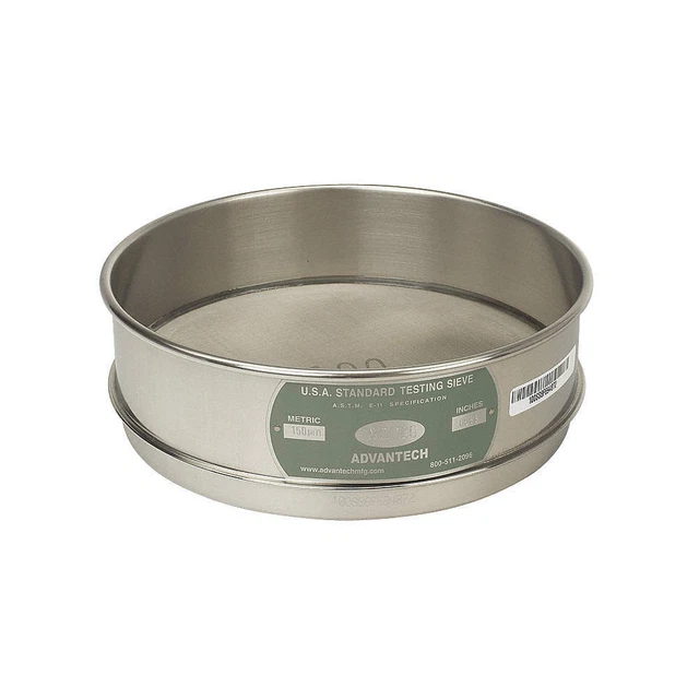 ADVANTECH 400SS8F Sieve, #400, S/S, 8 In, Full Ht