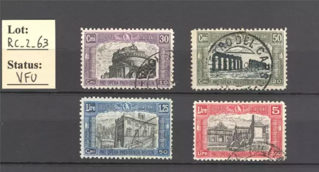 RC_2_63. REGNO. 1928 "SECONDA MILIZIA" set. Sc. B30-B33. Used.