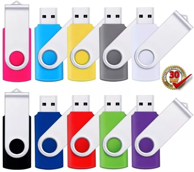 1TB/2TB Swivel High Speed USB 2.0 Memory Stick Flash Pen Thumb Drive Colours