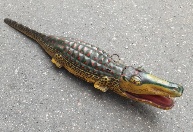 Jouet Crocodile Mécanique CHEOTIME – Fer Rétro – Remontage Manuel – Déco Bureau Et Collection Vintage