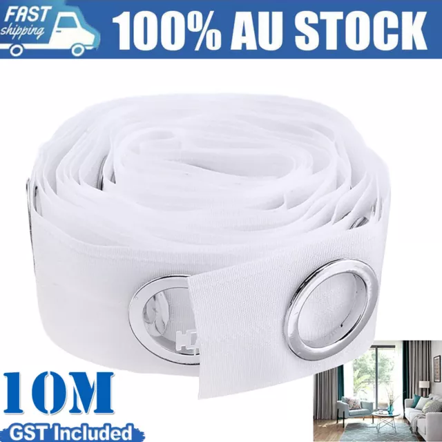 10M Curtain Heading Tape with 80 Round Eyelet Rings for Curtain Blinds  Decor