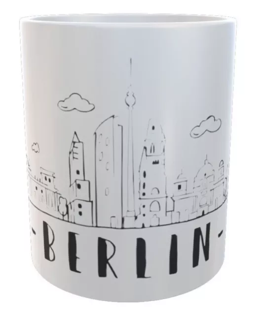 Berlin Skyline Fernsehturm Hauptstadt Souvenir Geschenk Kaffeetasse Becher Cup