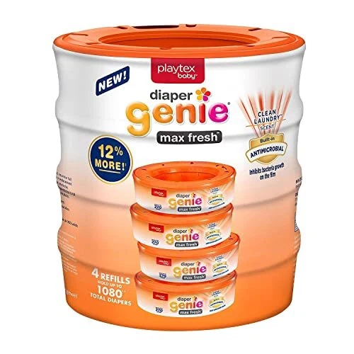 playtex Playtex Diaper Genie Max Fresh, 4 Refills Orange