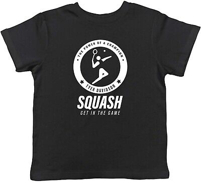 Personalised la potenza di un campione Squash Sport Bambini Ragazzi T-Shirt Regalo Ragazze